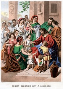 19世紀半ばのキリストの祝福の小さな子供たち