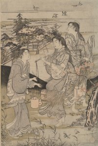 六珠川より紀伊国の嘉屋と陸奥国の野田 作： Kubo Shunman