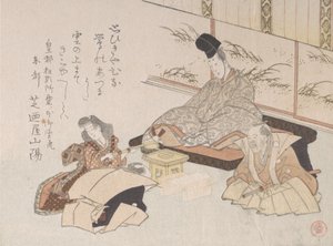 狂歌を受け取る貴族...19世紀