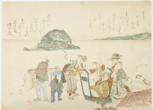 アルバム「四方の山」より江の島を訪れる人々 作： Kubo Shunman
