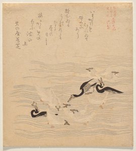 土佐日記より 鵜とカモメが集い遊んだ場所 作： Kubo Shunman