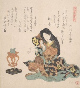 つづみを弾く女 1800年頃 作： Kubo Shunman