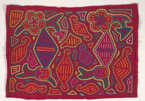 Shirt Panel (mola), c.1950 (appliqued cotton)   1449069   ja       japanese Successfully Translated  Original: Peony, pub. 1950 Translat: Peony, pub. 1950 1453939 ja japanese Successfully Translated Original: Art lover Translat: Art lover 1463405 ja japane 作： Kuna Indian Culture