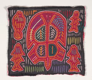 Painel de camisa (mola) (algodão aplicado) 作： Kuna Indian Culture