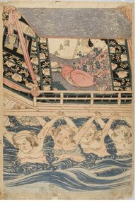 旅をする若い女性の春の情景、1786～1864年頃（紙に木版画）