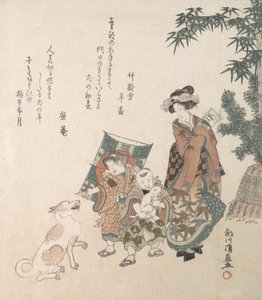 1814年、新年シーズンの街の風景。 作： Kuninao