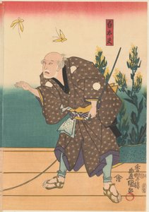 二匹の蝶とシロタユ 作： Kunisada (I) , Utagawa