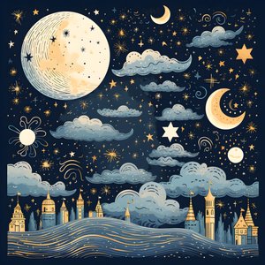 これは、空の要素の孤立したファンタジーイラスト集4です。