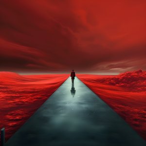 長い赤い道。歩くこと。歩かなかった英雄のように。2