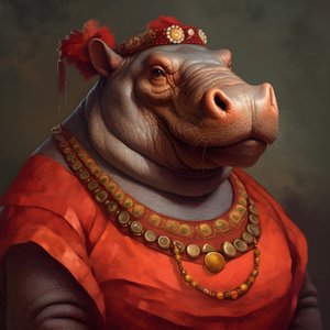 旧共和国の女性大カバの肖像 2 作： Kurt Heppke