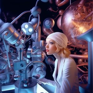 デヴィッド・ラシャペルの芸術的スタイルによる女性の超解像電子顕微鏡写真3