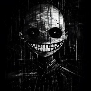 笑顔は黒い紙に描かれている。