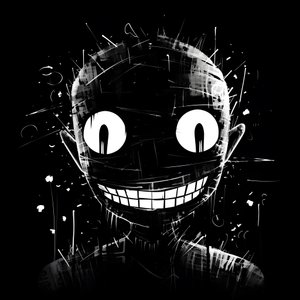 笑顔は黒い紙に描かれている。