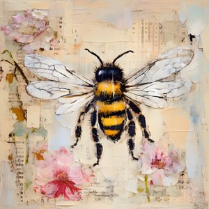 パステル・インパスト・オイル技法による蜂のイラスト 1 作： Kurt Heppke