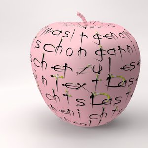 文字 I で組み立てられたリンゴ 作： Kurt Heppke