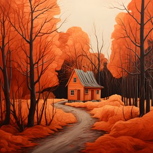青地に大きな赤い家 2 作： Kurt Heppke