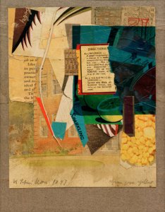 黄色の上に緑 作： Kurt Schwitters
