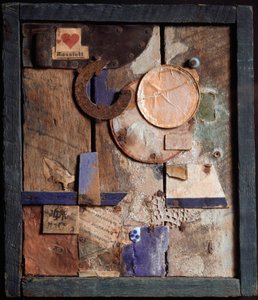 Merzbild Rossfett クルト・シュヴィッタース（1887-1948）による木と絵画の組み立て 1918-1919年 ジュネーブ美術史博物館