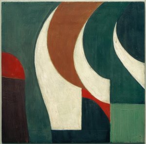 無題（白い鎌が3つある絵） 作： Kurt Schwitters