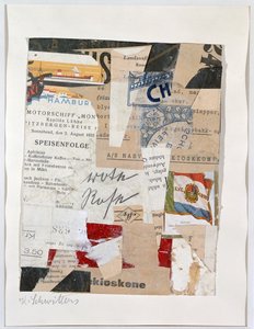 赤いバラ、1933-34年 作： Kurt Schwitters