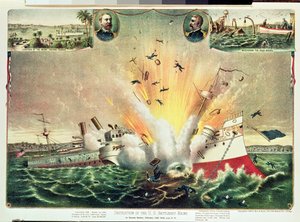 1898年2月15日、ハバナ港での米軍戦艦メインの破壊