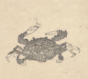 カニ（木版画）
