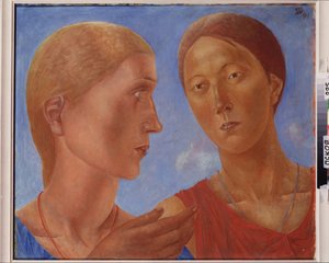 それらの2つ。 Kuzma Sergeevich Petrov Vodkin (Petrov-Vodkin) (Kouzma Petrov Vodkin) (Petrov-Vodkin) (1878-1939)、キャンバスに油彩による絵画 作： Kuzma Sergeevich Petrov Vodkin