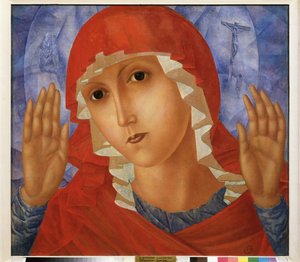 思いやりの聖母。 Kuzma Sergeevich Petrov Vodkin (Petrov-Vodkin) (Kouzma Petrov Vodkin) (Petrov-Vodkin) (1878-1939)、キャンバスに油彩による絵画