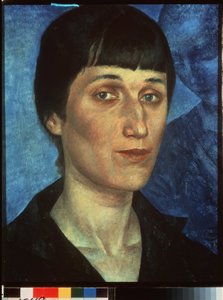 詩人アンナ アフマートヴァ (Achmatova) (1889-1966) の肖像画。 Peinture de Kuzma Sergeyevich Petrov Vodkin (Petrov-Vodkin) (Kouzma Petrov Vodkine) (Petrov-Vodkine) (1878-1939), huile sur toile 作： Kuzma Sergeevich Petrov Vodkin