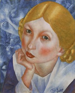 リアの肖像、1915 作： Kuzma Sergeevich Petrov Vodkin