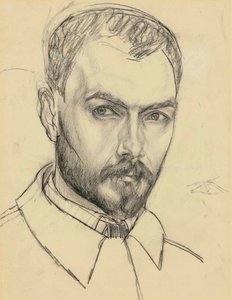 自画像。 作： Kuzma Sergeevich Petrov Vodkin