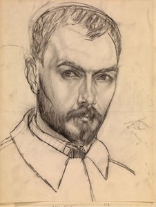 自画像、c。 1913 作： Kuzma Sergeevich Petrov Vodkin