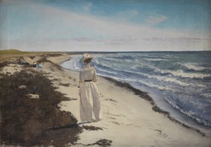 カレベクスミンデ ビーチの女性、ジーランド 作： Laurits Andersen Ring