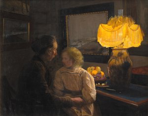アーティストの妻と娘 作： Laurits Andersen Ring