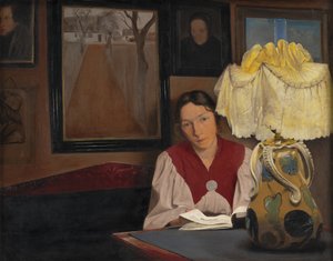 ランプライトによる芸術家の妻 作： Laurits Andersen Ring