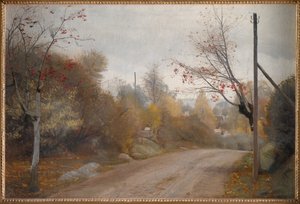 モーゲンストラップ、ジーランドの道。 秋 作： Laurits Andersen Ring