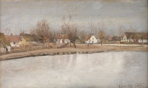 リング、ジーランドの村の池 作： Laurits Andersen Ring