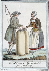 ストラスブール近郊のエゲルシャイムの住人 - J. Grasset St Sauveur, Deron, Parisの「旅の百科事典」に掲載。 作： L.F. Labrousse
