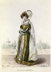 マリードーヴァル（1798〜1849年）、ビクターユーゴー（1802〜85年）の「マリオンデローム」でサンマルタン劇場で、F。ノエルの彫刻 作： L. Marin