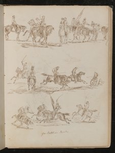 馬に刻まれた「ガリバルディアン騎兵隊」に関する兵士の3つの研究 作： Lady Butler