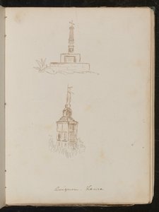 記念碑の2つの建築研究、「アヴィニョン-フランス」と記された場所 作： Lady Butler