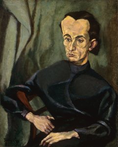 Tihanyi, Lajos (1885-1938)による「Lajos Kassak (1887-1967)の肖像」。油彩・キャンバス