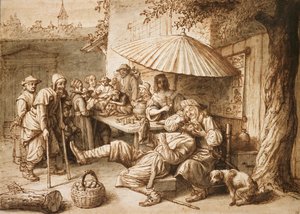 農民の歯を抜くヤブ医者（17世紀後半 作： Lambert Doomer
