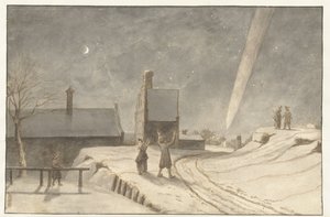 アルクマールの上の尾の星、1681 年 作： Lambert Doomer
