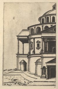 シリーズ「Ruinarum variarum f...」の建物 [預言者イザヤ神殿] の部分図、1554 年。 作： Lambert Suavius