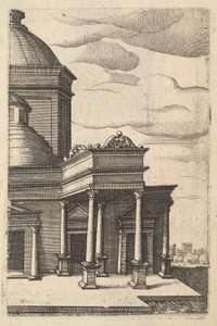 シリーズ「Ruinarum variarum fabricarum...」の建物 [ヴィーナス神殿] の部分図、1554 年。 作： Lambert Suavius