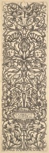 中央に山羊に乗ったプッティを配した燭台 1525-50年頃 作： Lambrecht Hopfer