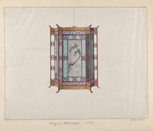 ホールランプのデザイン、約1800～1810年 . 作： Lamqua