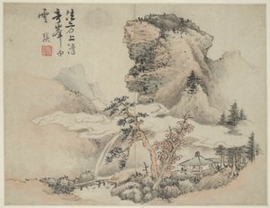 古代の巨匠のスタイルの風景：Fang Congyi（1340年頃から1380年頃に活動）の後 作： Lan Ying