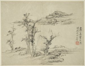 古代の巨匠のスタイルの風景: Ni Zan (1301-1374) 以降 作： Lan Ying